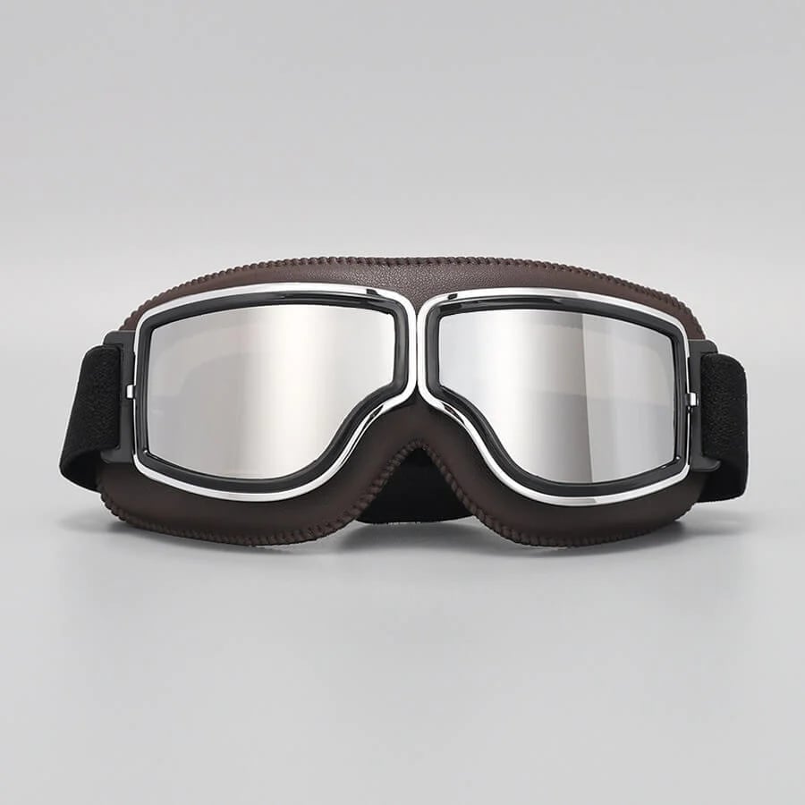 Vintage Motorradbrille | UV-Schutz | Stoßfest & Verstellbar | RetroGoggles