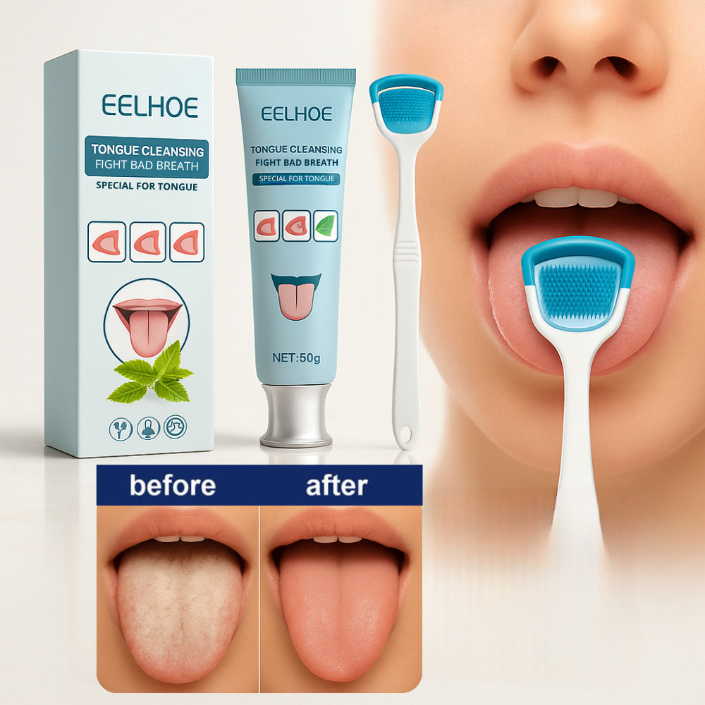 Zungen-Gel Set | Bekämpft Mundgeruch | Probiotische Reinigung | Sofortige Frische | FreshSeal