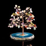Arbre de Vie 7 Chakras et Agate - Décoration Feng Shui Bureau - Biloria