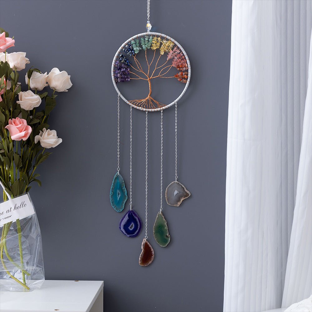 Arbre de Vie Attrape Rêve Pierres Chakras Décoration Murale - Biloria