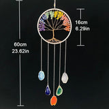 Arbre de Vie Attrape Rêve Pierres Chakras Décoration Murale - Biloria