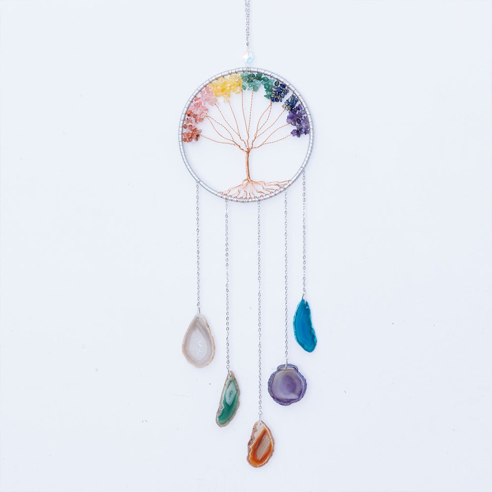 Arbre de Vie Attrape Rêve Pierres Chakras Décoration Murale - Biloria