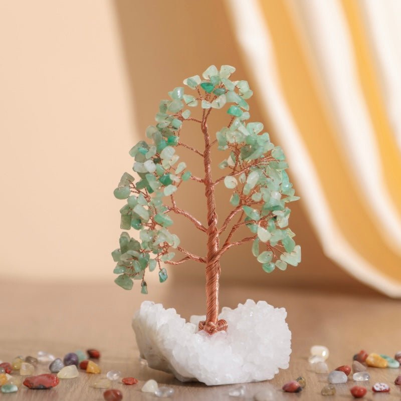 Arbre de Vie en Pierres Naturelles 20 cm sur Base Quartz Clair - Biloria