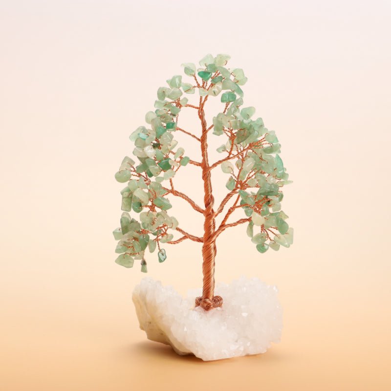 Arbre de Vie en Pierres Naturelles 20 cm sur Base Quartz Clair - Biloria