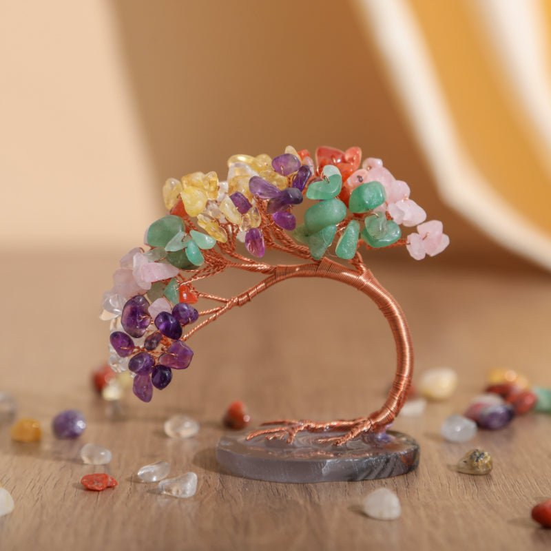 Arbre de Vie Sagesse en Pierres Naturelles - Décoration Spirituelle - Biloria