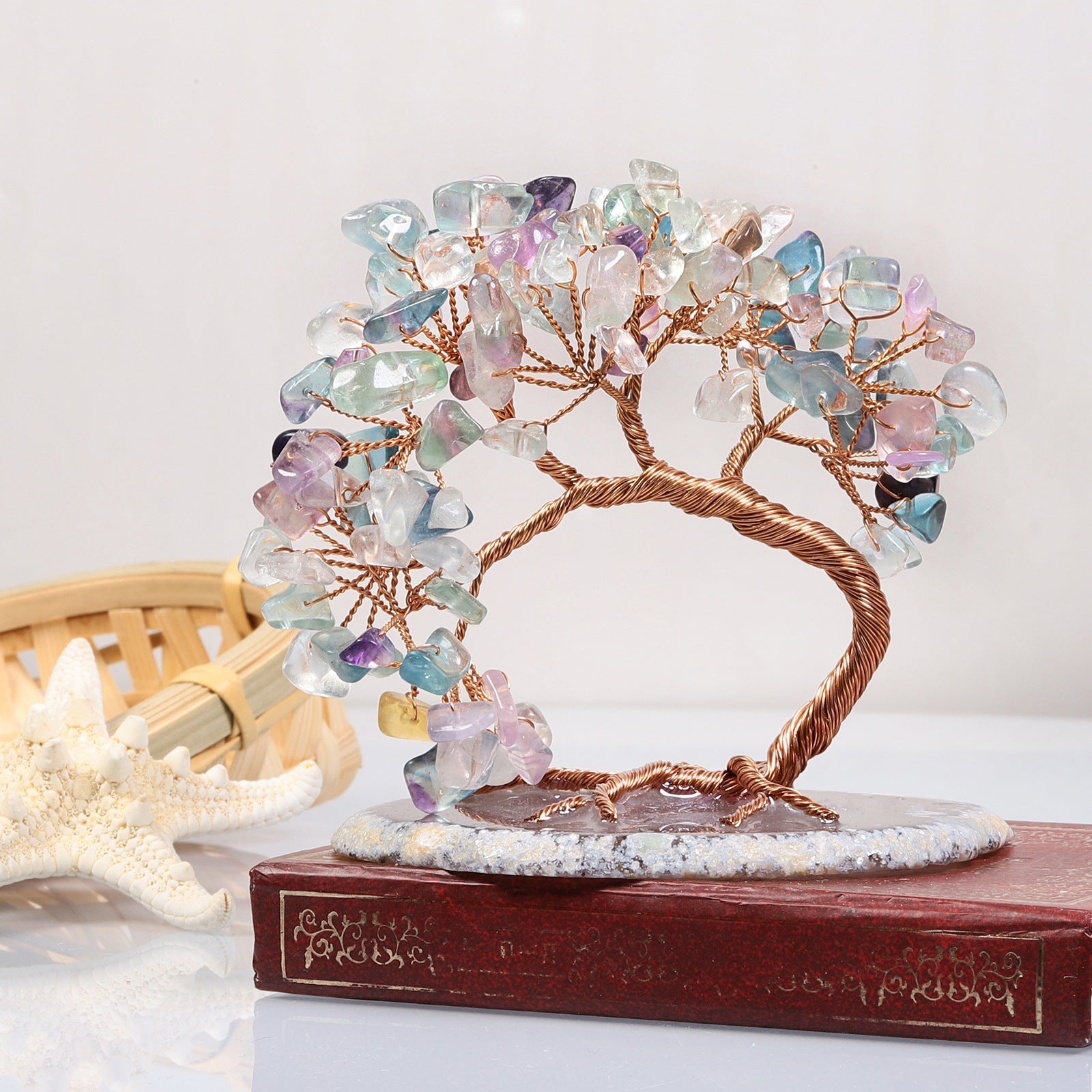 Arbre de Vie Sagesse en Pierres Naturelles - Décoration Spirituelle - Biloria