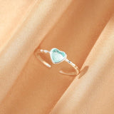 Bague Aigue-marine ajustable Argent S925 – Sérénité - Biloria