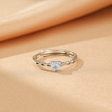 Bague Aigue-marine ajustable en argent | Cœur serein - Biloria