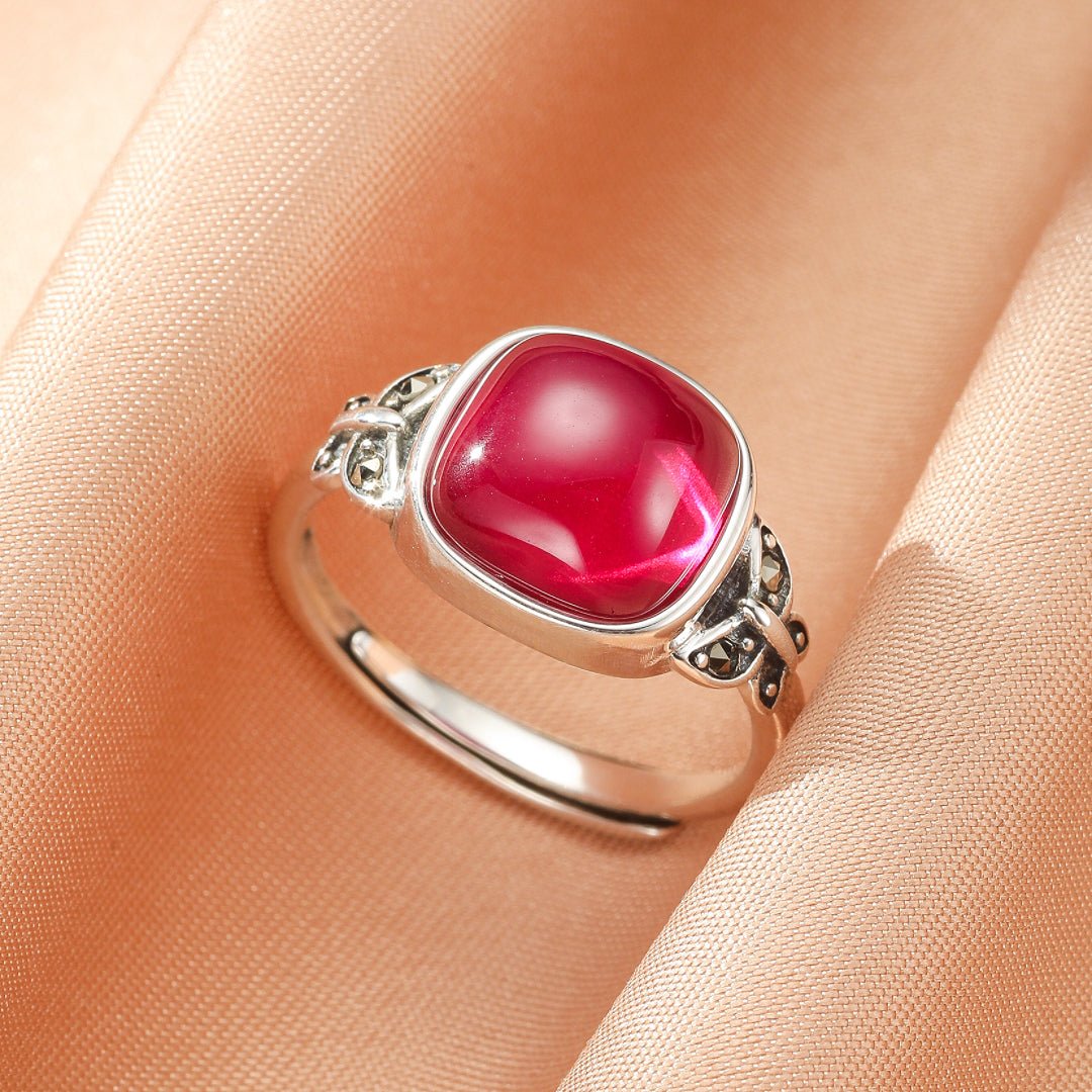 Bague Ajustable Cornaline Papillon Argent 925 - Biloria