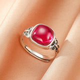 Bague Ajustable Cornaline Papillon Argent 925 - Biloria