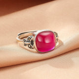 Bague Ajustable Cornaline Papillon Argent 925 - Biloria