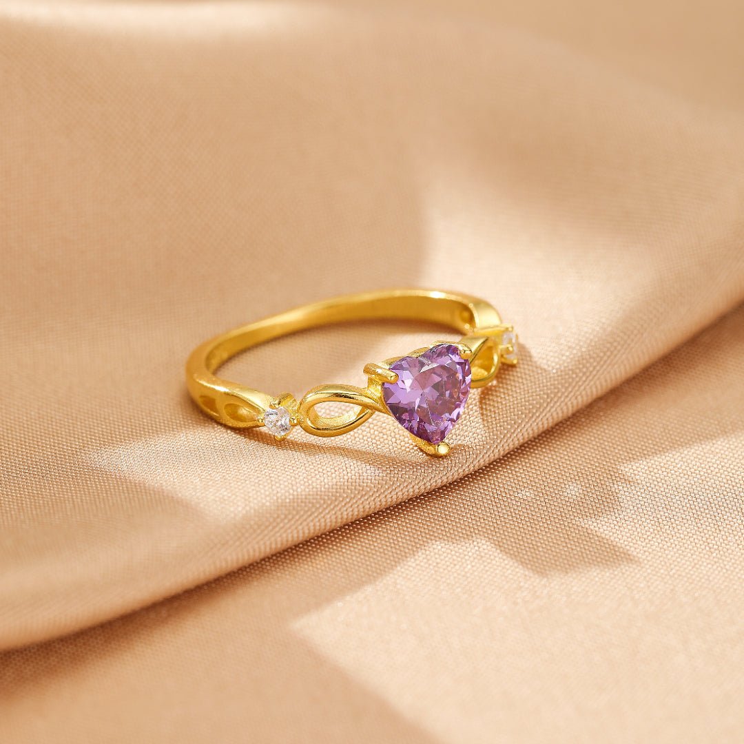 Bague Améthyste Cœur Infini – Argent Massif - Biloria