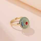 Bague Aventurine avec Nuage et Perles Symboliques - Biloria