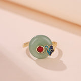 Bague Aventurine avec Nuage et Perles Symboliques - Biloria