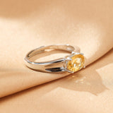 Bague Citrine Flamme Solaire Argent 925 - Biloria