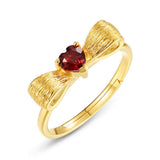 Bague Grenat Cœur Nœud Argent Plaqué Or – Bijou Passion - Biloria