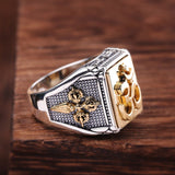 Bague Homme Six Mantras Argent 925 – Sagesse et Protection Spirituelle - Biloria