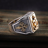 Bague Homme Six Mantras Argent 925 – Sagesse et Protection Spirituelle - Biloria