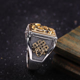 Bague Homme Six Mantras Argent 925 – Sagesse et Protection Spirituelle - Biloria