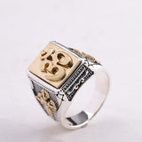 Bague Homme Six Mantras Argent 925 – Sagesse et Protection Spirituelle - Biloria