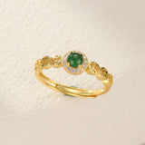 Bague Jade Harmonie Céleste Argent Plaqué Or – Bijou Lithothérapie - Biloria