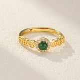 Bague Jade Harmonie Céleste Argent Plaqué Or – Bijou Lithothérapie - Biloria