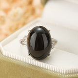 Bague Obsidienne Arc en Ciel Argent 925 – Protection Émotionnelle - Biloria