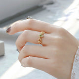 Bague Péridot Argent Plaqué Or Vintage - Biloria