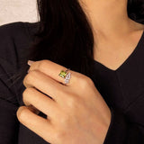 Bague Péridot Verte Naturelle Argent 925 – Bijou Ajustable - Biloria