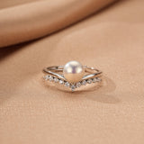 Bague Perle Naturelle Argent 925 Ajustable Bijou Féminin - Biloria