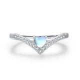 Bague Pierre de Lune Cœur Céleste Argent S925 - Biloria