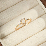 Bague Pierre de Lune en Argent Plaqué Or pour Intuition et Élégance - Biloria