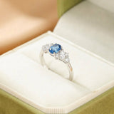 Bague Topaze Bleue Ajustable Argent – Éclat Céleste - Biloria