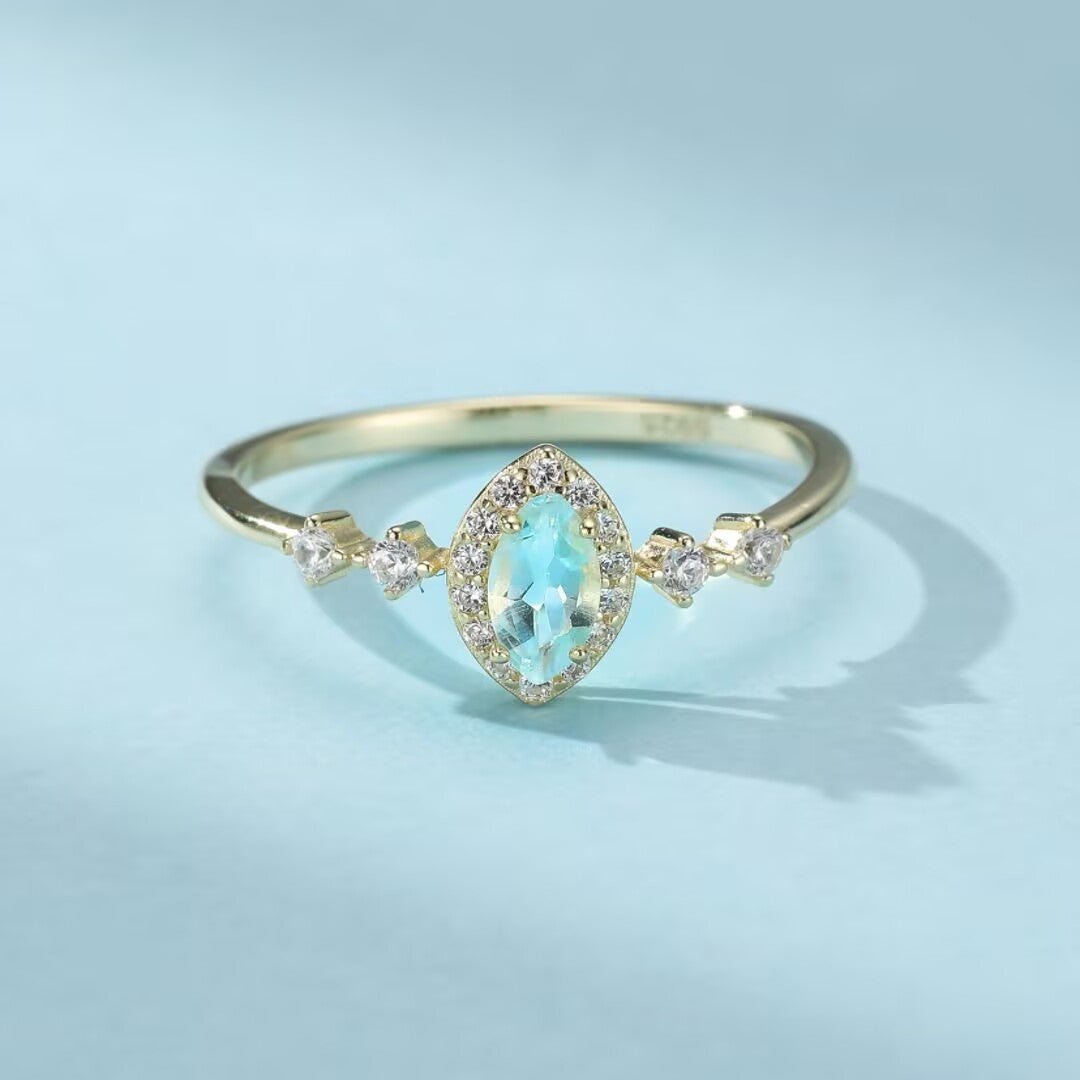 Bague Topaze Bleue Argent 925 – Bijou Cadeau pour Femme - Biloria