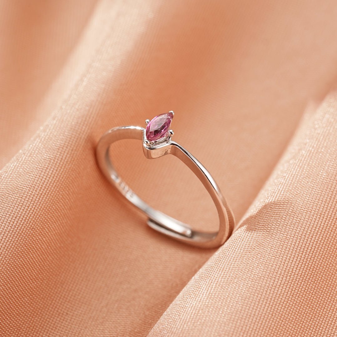 Bague Tourmaline Rose Argent 925 – Bijou Émotionnel - Biloria
