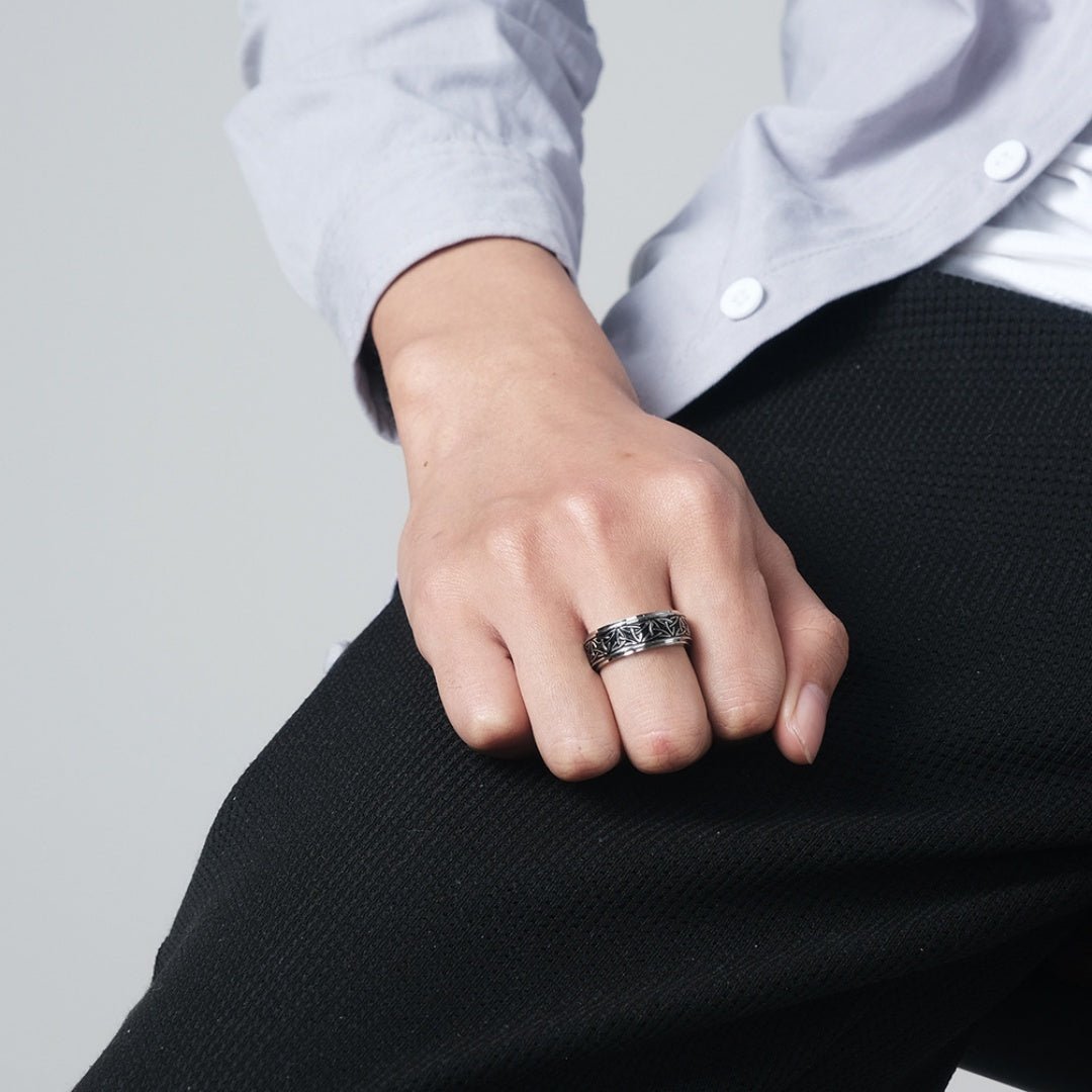 Bague Tournante Triquetra Acier Inoxydable Équilibre Celtique - Biloria