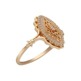 Bague vintage zircon et nacre argent plaqué or – Nostalgia - Biloria