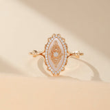 Bague vintage zircon et nacre argent plaqué or – Nostalgia - Biloria