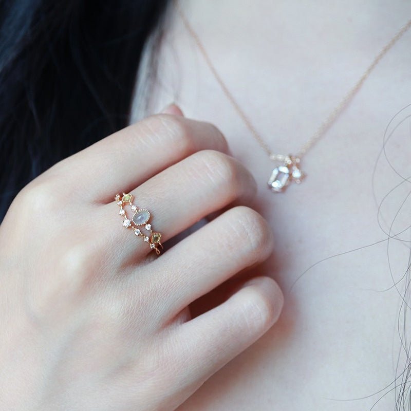 Bague Zircon Septentrion | Argent Plaqué Or - Biloria