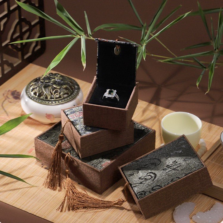 Boîte Cadeau Zen en Lin Vert Foncé – Élégance Naturelle - Biloria