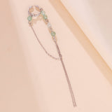 Boucle d'Oreille Aventurine Bambou Argent 925 - Biloria