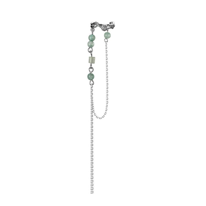 Boucle d'Oreille Aventurine Bambou Argent 925 - Biloria