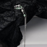 Boucle d'Oreille Aventurine et Bambou en Argent 925 – Sérénité - Biloria