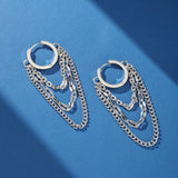 Boucle d'Oreille Homme à Chaînes Multiples Acier 316L Streetwear - Biloria
