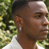 Boucle d'Oreille Homme Acier Géométrique Street - Biloria