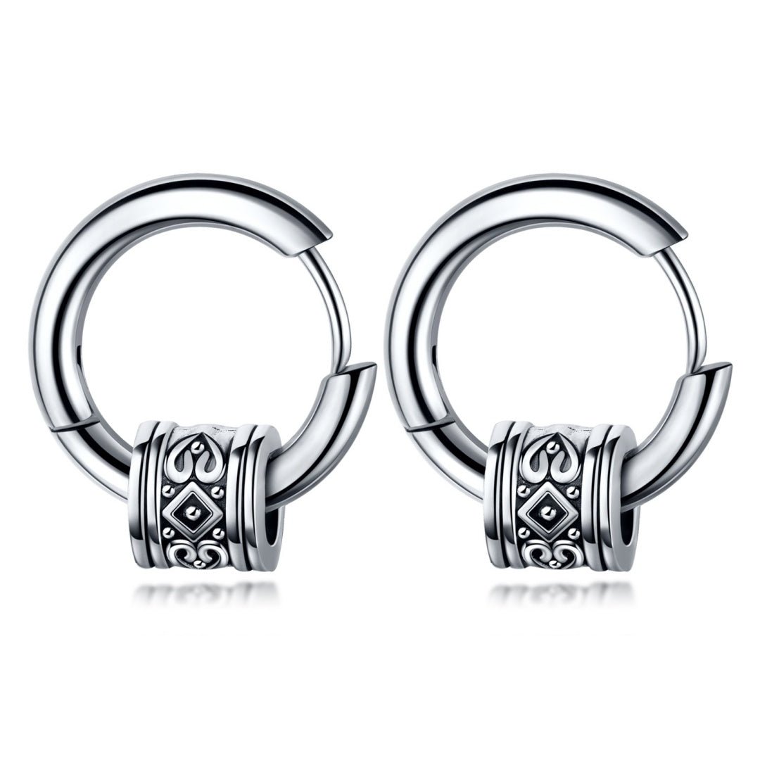 Boucle d'Oreille Homme Anneau Viking Totem - Biloria