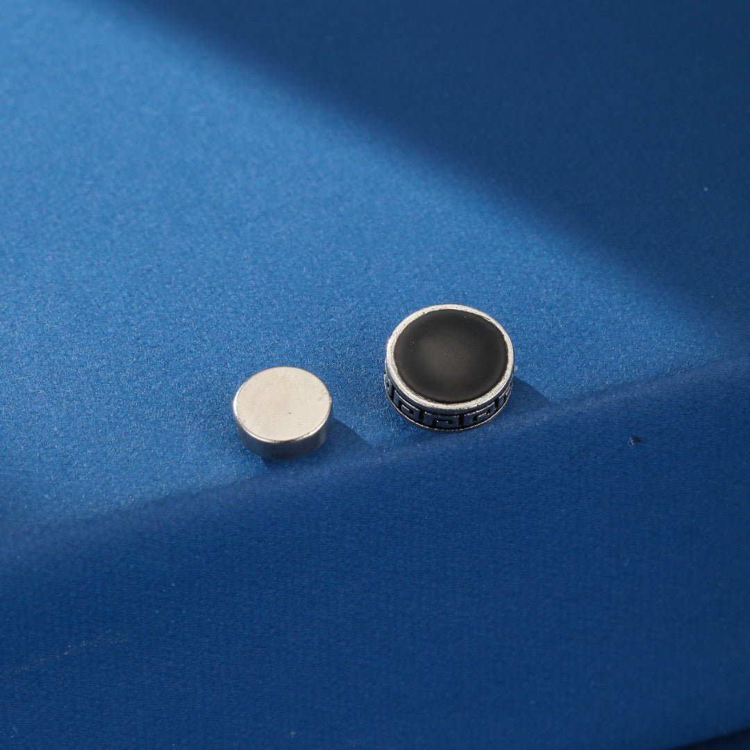 Boucle d'Oreille Homme Cercle Grec Magnétique Acier Inoxydable - Biloria