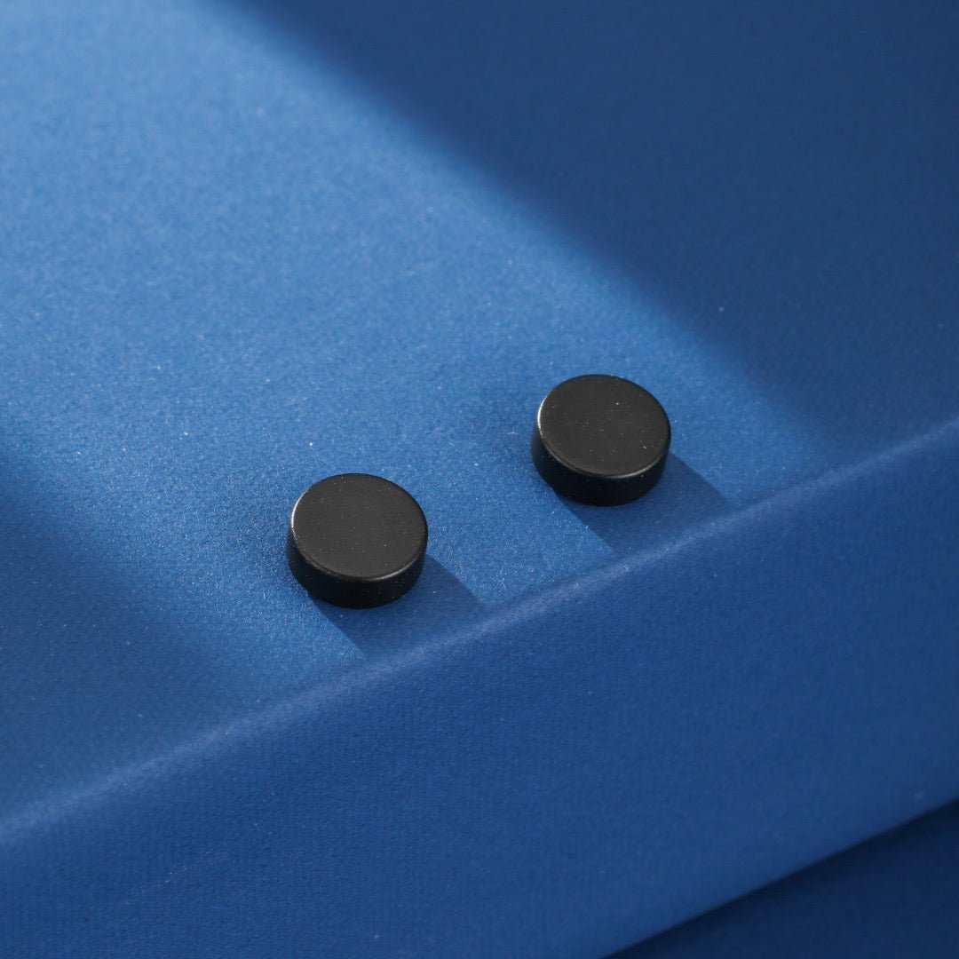 Boucle d'Oreille Magnétique Homme Cercle Noir - Biloria