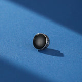 Boucle d'Oreille Magnétique Homme Motif Grec Noir - Biloria