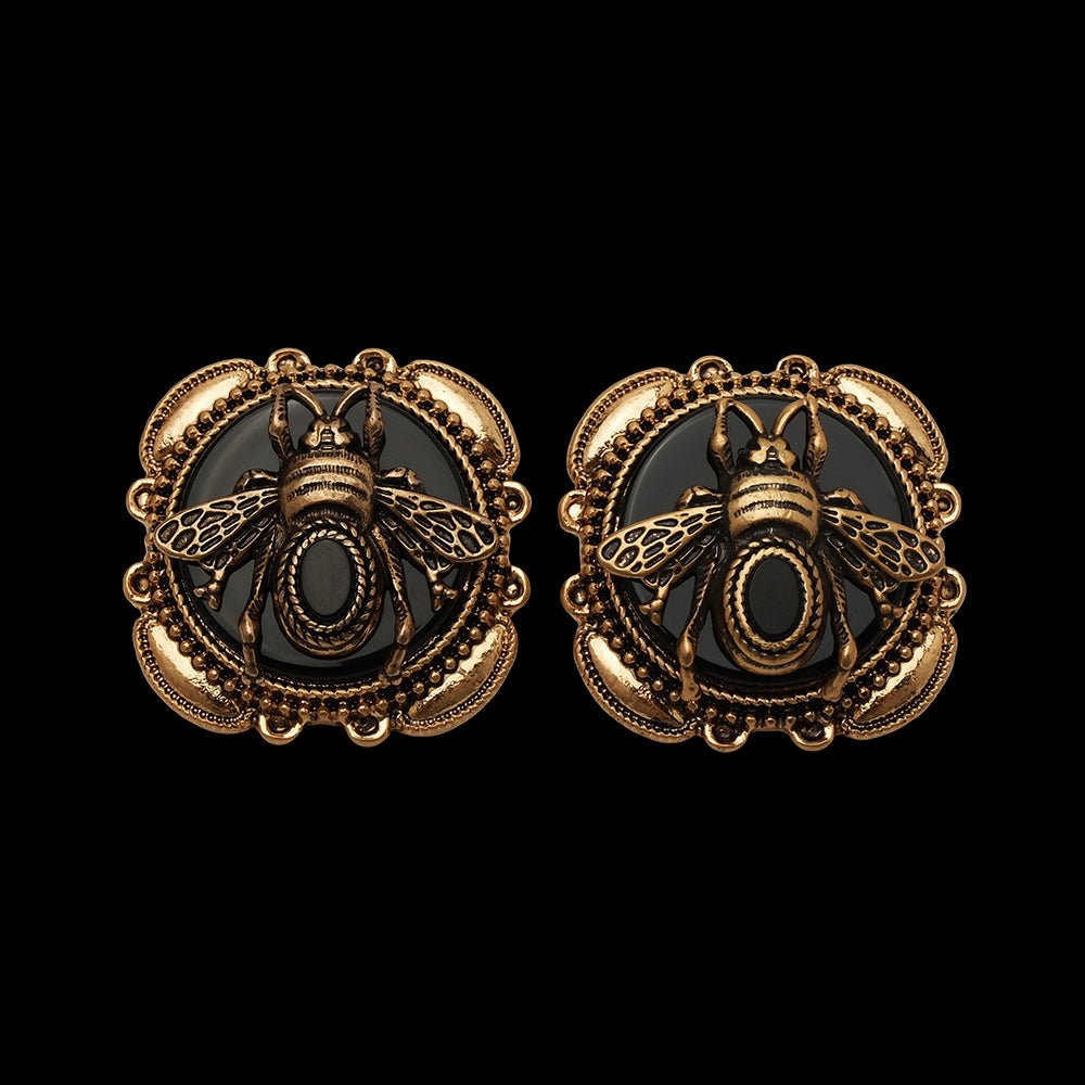 Boucles d'oreilles Agate Abeille Royale - Bijoux Nature et Vintage - Biloria